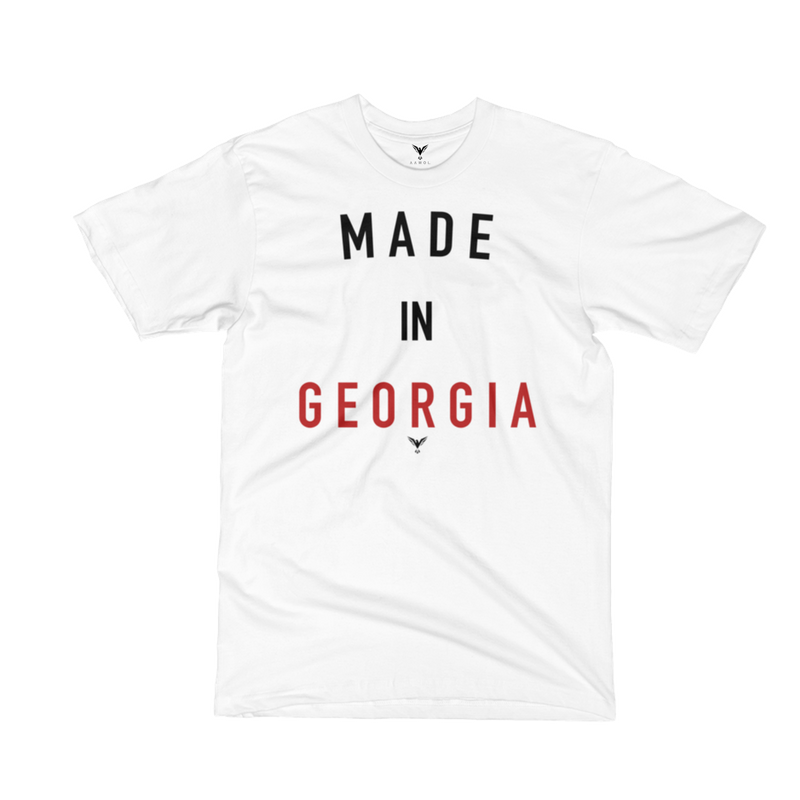 Made In Georgia TeeThe Win. Made In Georgia T-Shirt features a simple message on 100% Cotton fabric to help keep you comfortable. The "Made In Georgia" tee promotes and tells the storyT-ShirtAAWOLGeorgia Tee